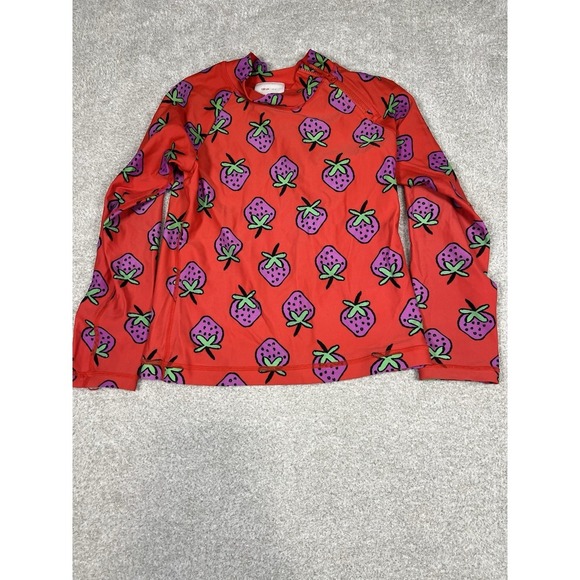 Hannah‎ Anderson Kids Bathing Suit Strawberry Print Ruffled Bottom Size 8 - Picture 6 of 10